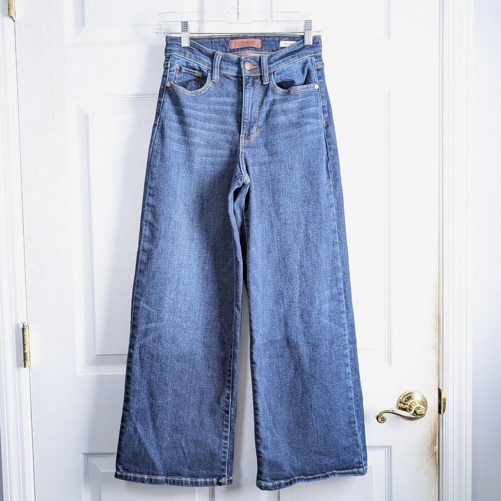 Judy Blue High Waist Ankle Wide Leg Jeans - Dark Wash - Size 0/24